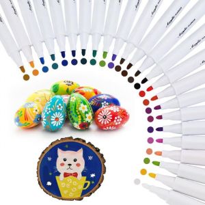 24 Couleurs Marqueur Peinture Acrylique Feutre Acrylique Couleurs Vives Tooli Art Acrylique Pour Papier Pierre Textile Verre