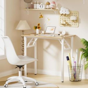 MIPAN.Bureau Gaming Marron - 80 x 50 x 76 cm - Bureau Enfant en Bois - Table Pliable - Table de Bureau - Anti-collision - Max:120Kg