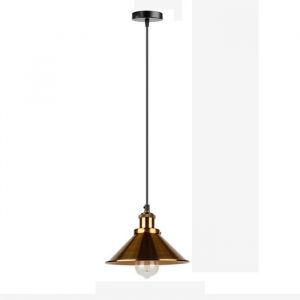 Suspension Luminaire Industrielle Vintage - WOTTES - Tout Doré - Fer Forgé - E27 - 40W