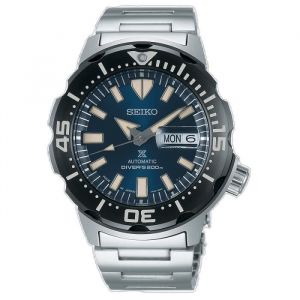 Montre de plongée automatique Seiko Monster Prospex SRPD25K1 cadran bleu
