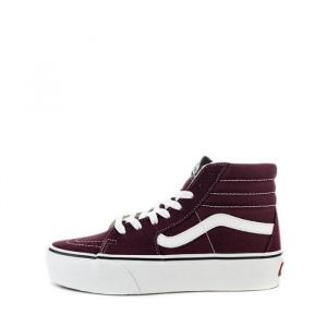 Basket Vans - UA SK8 HI PLATEFORM 2 - Rouge bordeaux - Tige en cuir et textile