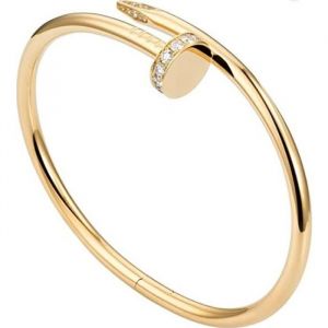 Bracelet clou jonc bracelet manchette pour femme en acier inoxydable Or et Argent 6cm diam&egrave;tre