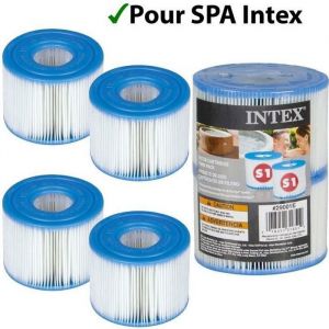 INTEX - Lot de 4 Cartouches de filtration S1 pour SPA - Filtre cartouche SPA S1 INTEX X4 POMPE