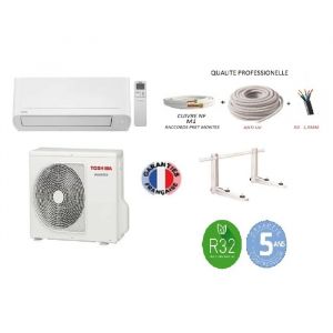 Pack Climatiseur réversible Mono-split TOSHIBA NAKA 15 KW 15m2  + kit 5m de pose complet