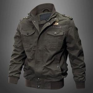 Veste Militaire en Coton Homme - FUNMOON - Multi-poches - Vert militaire - Coupe normale