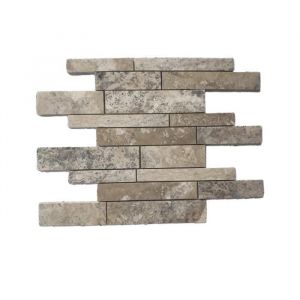 Mosaïque - ALBEDO PIERRE - Philadelphia - Travertin poli - Design irrégulier - Idéal intérieur/extérieur