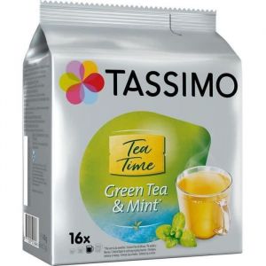 LOT DE 10 - TASSIMO - Tea Time Dosettes de Thé vert à la menthe - boite de 16 Capsules