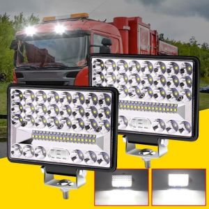Lot de 2 Phare de Travail LED 12V-24V 172W Projecteur LED Voiture 27000Lm Phare LED 4x4 IP67 Feux Additionnels LED 6 Pouces A622