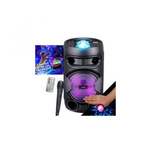 Enceinte mobile sur batterie INOVALLEY KA02 BOWL - 400W USB TWS RADIO FM Karaok&eacute; Enfant Lumi&egrave;res Bagues LED EN CADEAUX