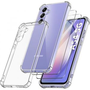 Coque antichoc - Little Boutik - Samsung Galaxy A54 5G - Silicone - Transparent - 2 Verres Trempé