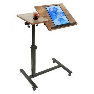 MIPAN. Support Pc Et Tablette -Table dappoint &agrave; roulettes -Pour lit et canap&eacute; R&eacute;glable en Hauteur Plateau inclinable - B-Jaune