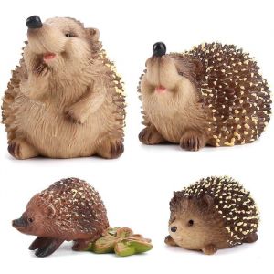 Lot de 4 figurines h&eacute;risson ornements de jardin d&eacute;coration de jardin en plein air d&eacute;coration unique pour ext&eacute;rieur cour