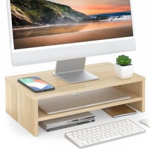 FITUEYES Réhausseur d'Écran d'Ordinateur,Moniteur Stand en Bois,Support de Moniteur PC et TV pour Bureau,Famille 42,5x23,5x14cm