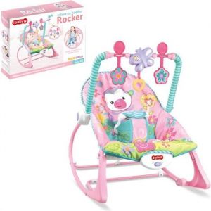 Transat musical pour bébé - Berceau réglable en hauteur - Balancelle Rose - Convient de 6 mois à 3 ans