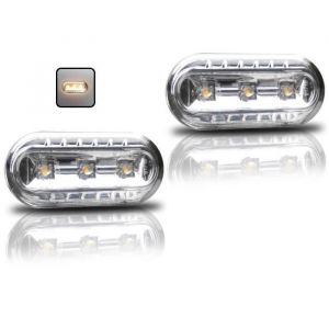 2 CLIGNOTANT REPETITEUR FOND CHROME A LED VW GOLF 4 PASSAT POLO FORD FIESTA FOCUS