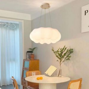 WOTTES LED Lustre Suspension Creative Citrouille Nuage Salon Luminaire Moderne E27 Lampe Blanc 3pcs Ø 30*30CM Multicolore