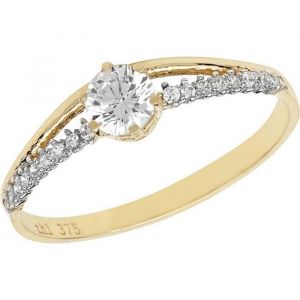 Bague Femme - Or 375-1000 - Oxyde de Zirconium - Jaune