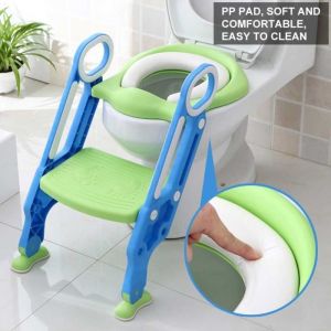 Si&egrave;ge chaise ajustable de formation de pot de s&eacute;curit&eacute; &Eacute;chelle de toilettes pour b&eacute;b&eacute; enfants Chaise de Si&egrave;ge douce（bleu +
