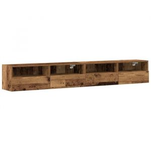 PROMOTION Meubles TV - Scandinave - 2 pcs Bois Vieilli 100x30x30 cm - Bois dIng&eacute;nierie 22585 - BestMeuble