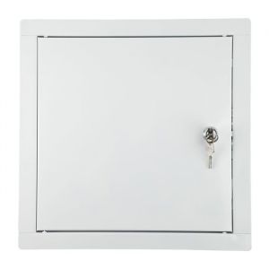 Trappe de Visite 50x50cm pour Inspection - en M&eacute;tal pour Inspection Montage Horizontal et Vertical - Blanc avec Serrure ADGO