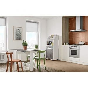 Table de cuisine pliante - Console Pliant - Blanc-Gris - 4 places - Style scandinave