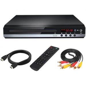 Lecteur DVD C&acirc;ble AV HDMI compact Entr&eacute;e USB UHD 1080P 5.1 St&eacute;r&eacute;o Surround Region-Lecteur CD gratuit pour &eacute;tude de karaok&eacute; Label