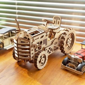 Puzzle 3D bois pour adultes - ROBOTIME Train &agrave; vapeur Kits de mod&egrave;le en bois - m&eacute;canique Puzzle engrenage entra&icirc;nement Construction