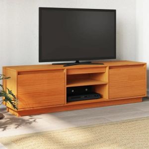 Meilleures Meuble TV cire marron 140x35x40cm bois pin massif SSD32253603