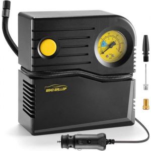 FLEUVE - Compresseurs dair portatifs - Gonfleur Pneus 12V Mini Compresseur Voiture Allume Cigare Manom&egrave;tre Adaptateurs (Jaune)
