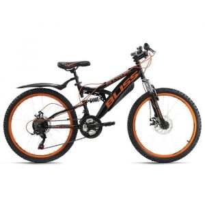 VTT tout suspendu enfant - KS CYCLING - Bliss - 24 pouces - 18 vitesses - noir-orange