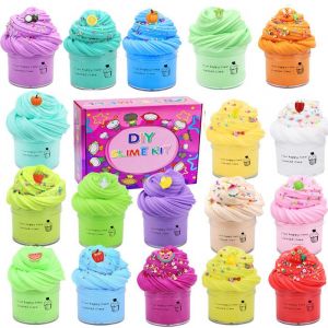P&acirc;te Fluffy Butter Slime Set 18 Pack Jouets DIY Slime Kit Magic Dough (Super Dough Magic Dough Slime Kit Fluffy Soft 18 Pi&egrave;ces