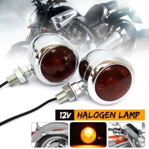 Paire 12V Moto Clignotant Indicateur Lampe Pour Harley Chrome Scooter