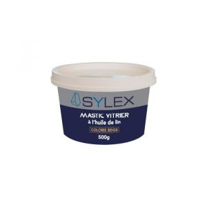 Mastic vitrier - SYLEX - 500g - À lhuile de lin - Couleur: Beige - Bonne adhérence