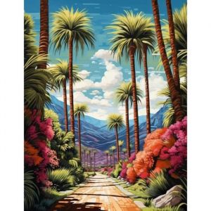 Kit Broderie Point de Croix Estampé 11CT Adulte Point de Croix Kits DIY Pré Imprimé Canevas art broderiechemin paysage arbre-40x50cm