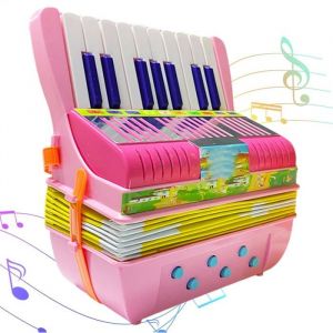 ®RisingFF Accordéon pour enfants petit jouet accordéon à 17 touches instrument léger adapté aux débutants et aux enfants