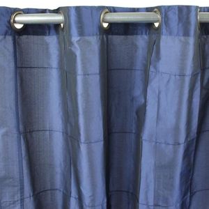 Rideau en taffetas bleu 150x250