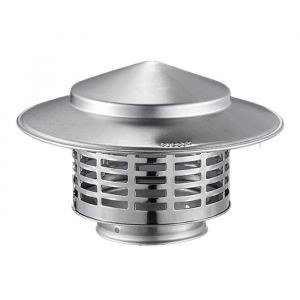 Chapeau de cheminée en acier inoxydable - Protection contre la pluie pour poêle à bois toutes saisons Label