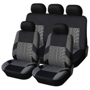 HOUSSE DE SIEGEgray a set--Ensemble de housses de siège de voiture brodées pour citroën pour tous les modèles C2 C3 C4 (4 portes)