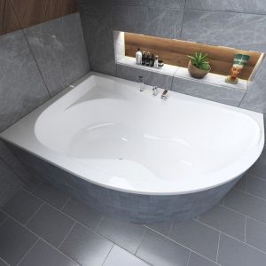 Baignoire Bain dangle 170x110 Gauche + des panneaux en polystyr&egrave;ne Siphon +pieds DORA