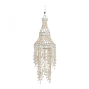 Suspension Déco Château Coquillage 70cm Blanc