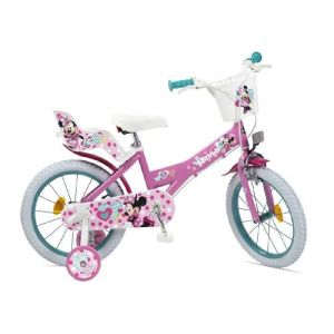 V&eacute;lo Enfant - Disney - Minnie - 14 Pouces - Rose - Si&egrave;ge et Guidon R&eacute;glables