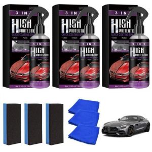 3Pcs High Protection Polish Voiture 3 in 1 Polish Voiture Hydrophobe Quick Coat Car Wax Polish Spray pour Protection Automobile