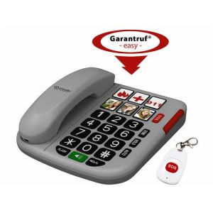 T&eacute;l&eacute;phone fixe filaire senior avec t&eacute;l&eacute;commande SOS sans fil SNT-60