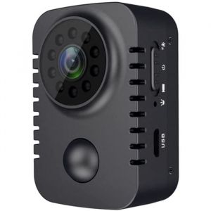 Caméra Espion Cachée Mini 1080P HD Portable avec Clip et Enregistrement Infrarouge - Noir