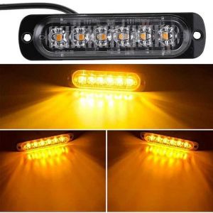 Feux Stroboscopique6 LED Lampe Flash StroboscopeLED Feux Stroboscopique12V/24Vpour Voiture Camion Remorque Caravane2pcs