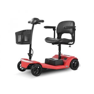 Scooter électrique 4 roues 250W 15KM - Batterie au plomb amovible de 12 Ah Mobilité pour réduite et seniors -Rouge