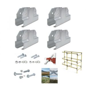 Equerre de fixation en T pour tubes carr&eacute;s 20x20 mm &ndash; Lot de 4 &ndash; Connecteur m&eacute;tallique