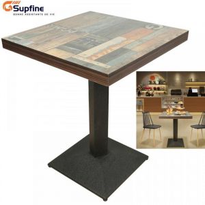 SUPFINE Scandinave - Table de Salle &agrave; Manger Carr&eacute;e - Convient pour 2 Personnes - Motif de Sol Vintage - 60 X 60 X 75cm