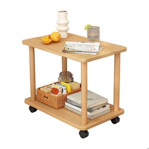 Carr&eacute; Table Basse - Table dappoint pivotante &agrave; 360 degr&eacute;s  - Table Basse en bois - Table dappoint - Fianao - 60x30x47cm