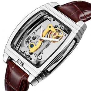 Montre mécanique automatique pour hommes haut squelette en cuir de luxe à remontage automatique montres hommes montre homme
